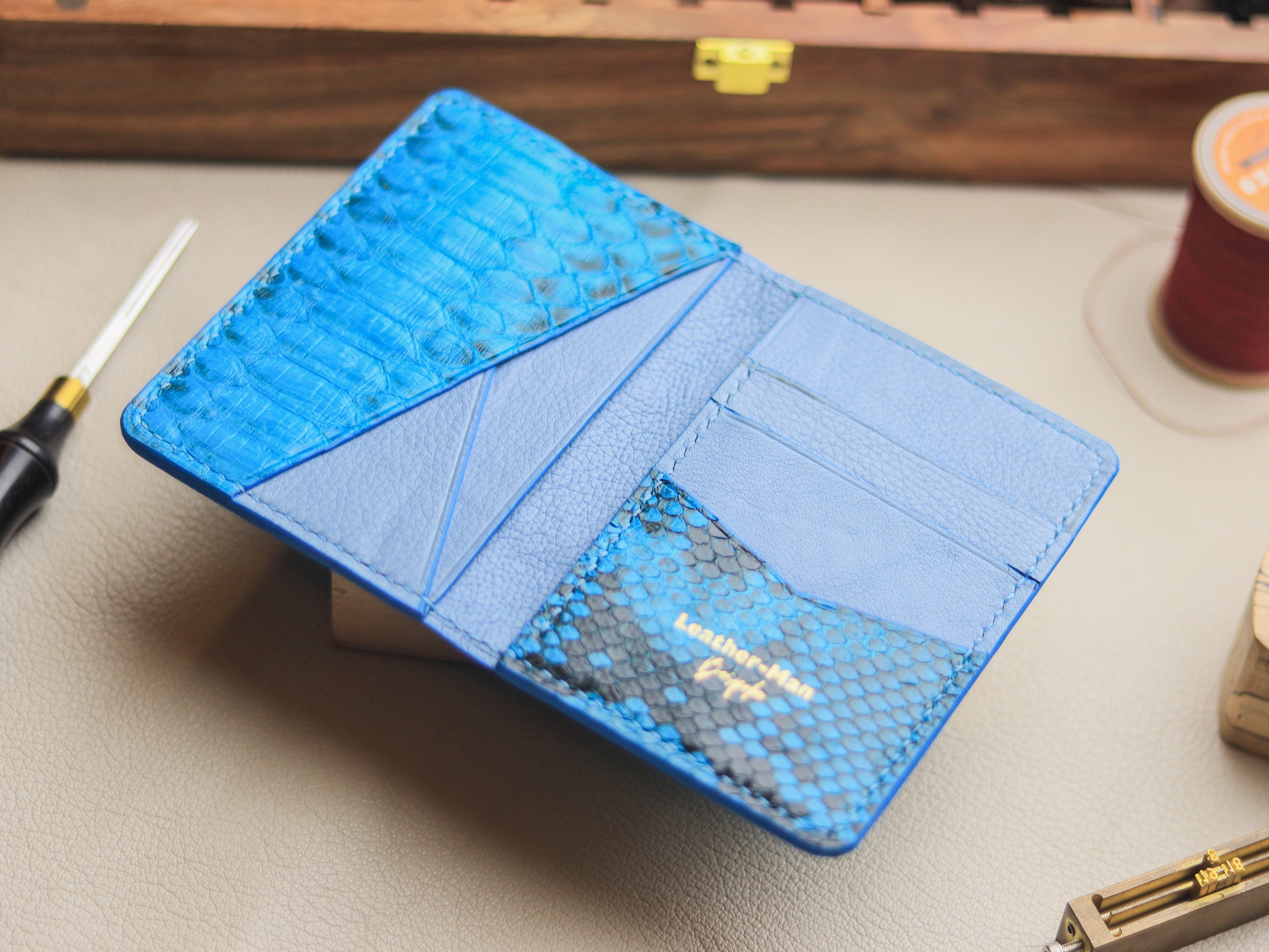 BRIXTON - CERULEAN BLUE PYTHON SKIN